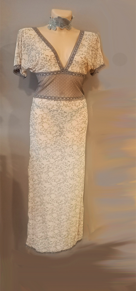 Nuisette longue Bess saumon et gris
