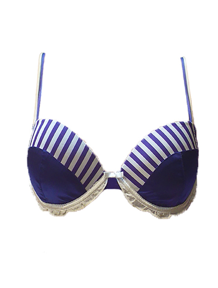 Soutien gorge Rayé bleu roi et blanc