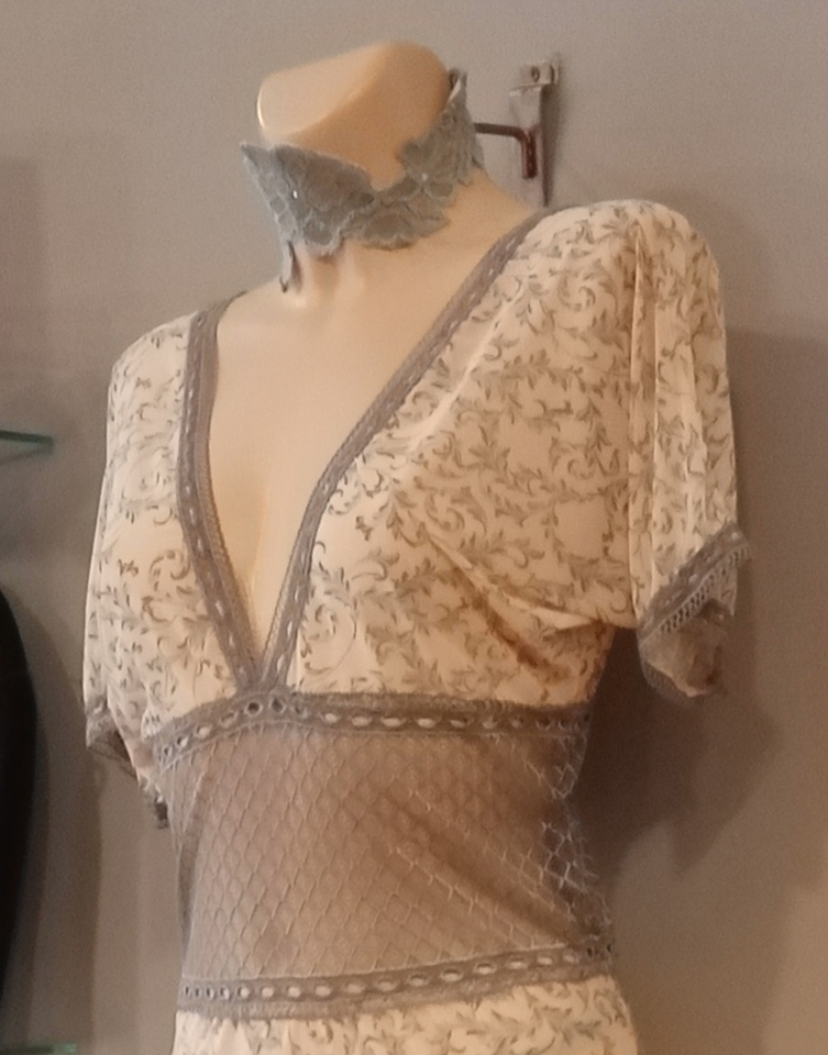 Nuisette longue Bess saumon et gris