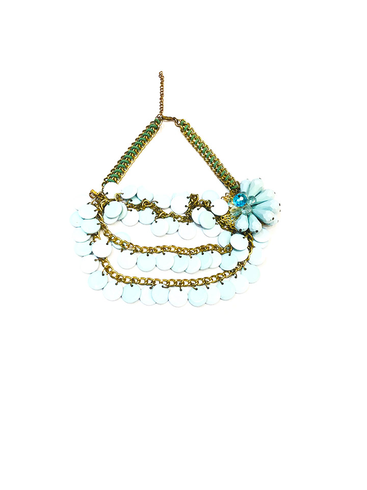 Collier Noeud Bleu Ciel