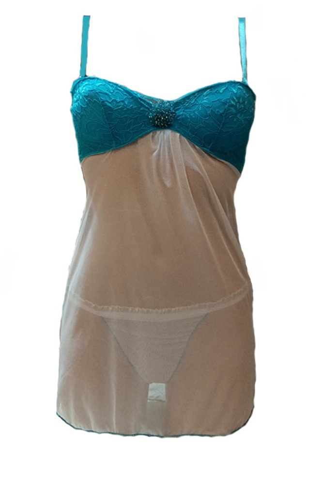 Nuisette Aimie turquoise et blanc