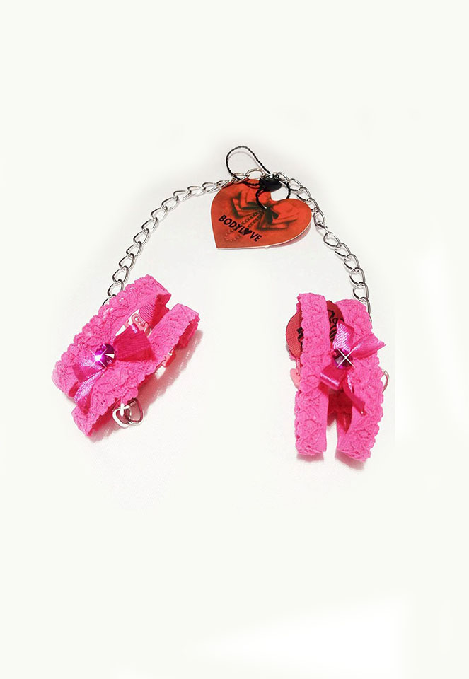 Menottes dentelle fushia