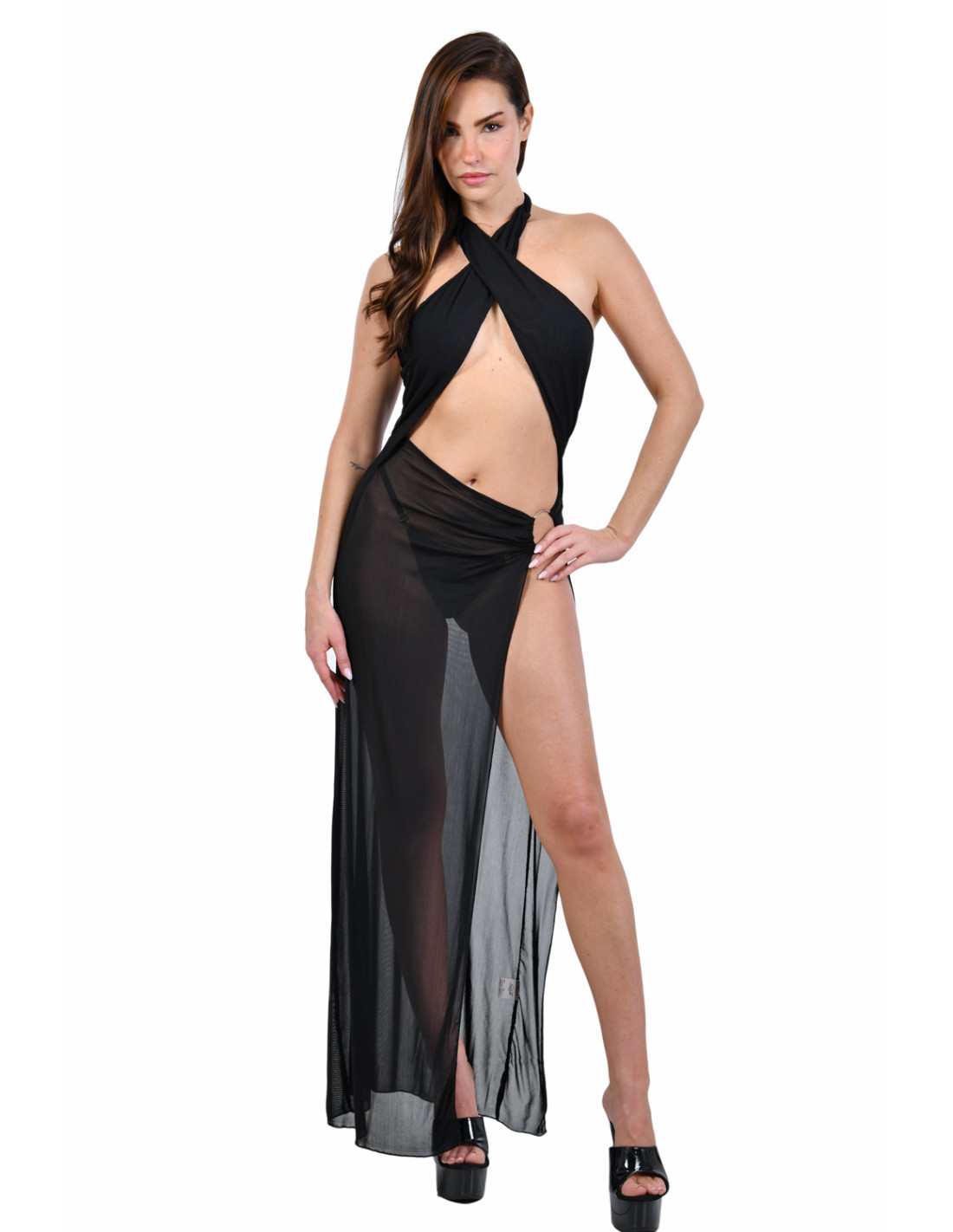 Nuisette longue Anneau noire