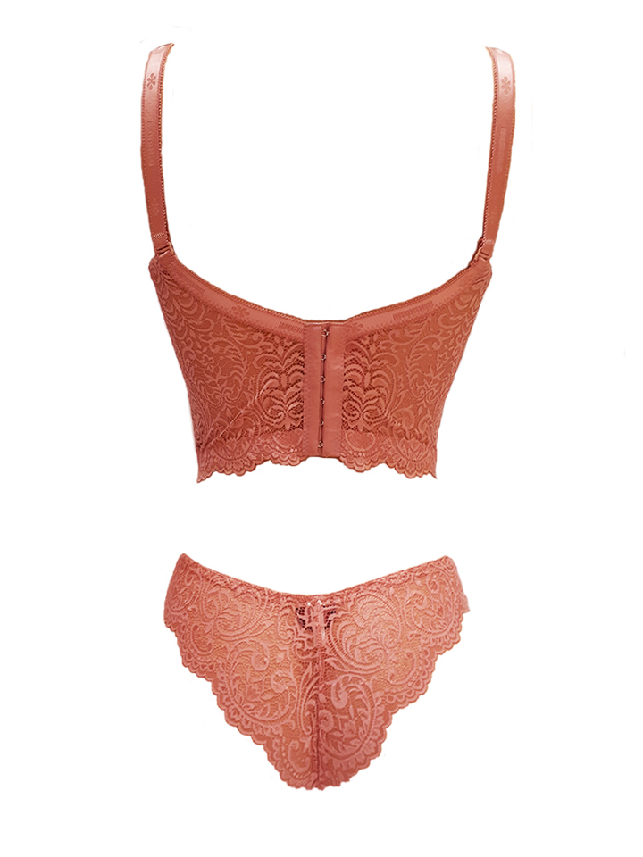 Ensemble bustier Floral rose vieux