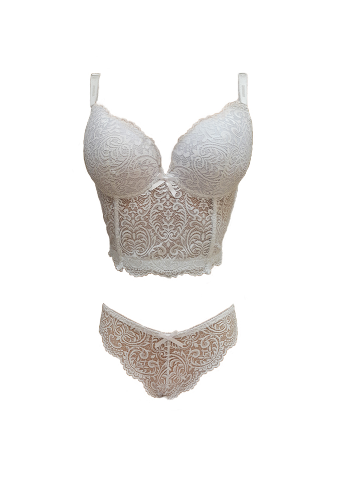 Ensemble bustier Floral blanc