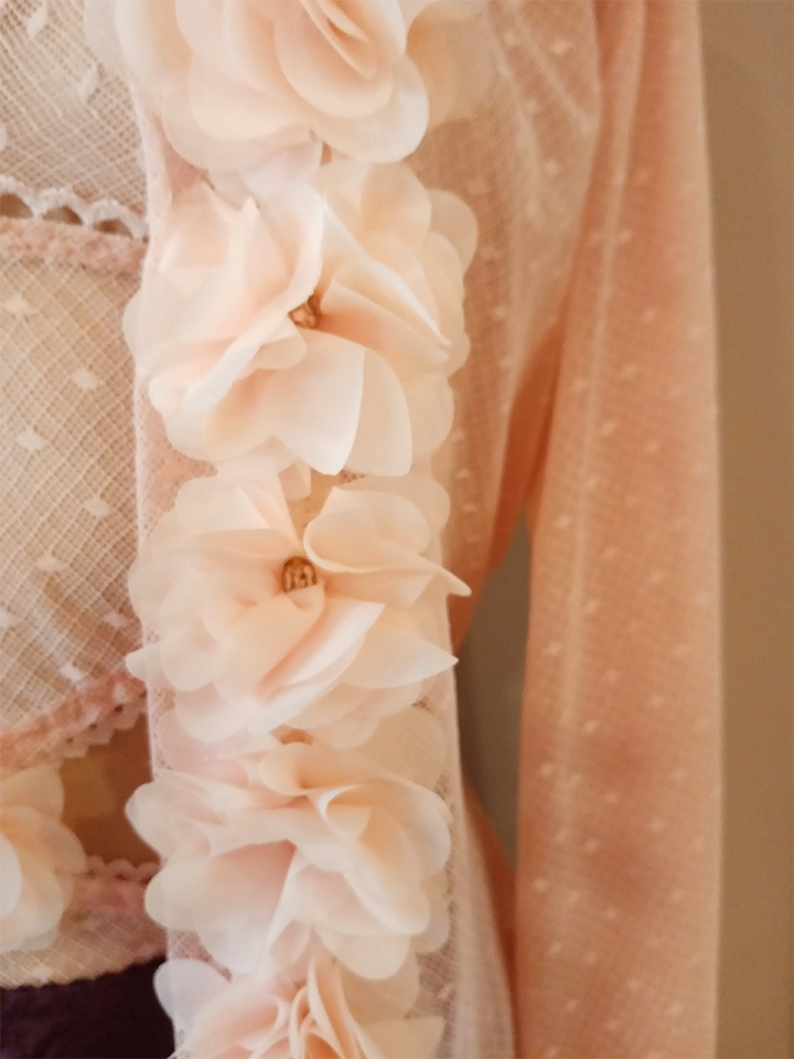 Robe de chambre longue Flora saumon