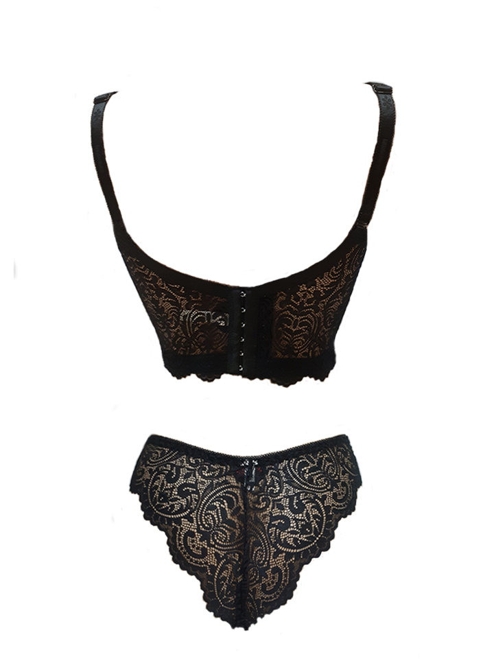 Ensemble bustier Floral noir