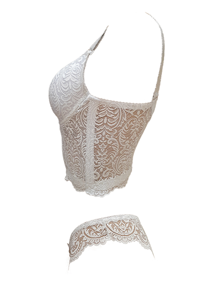 Ensemble bustier Floral blanc