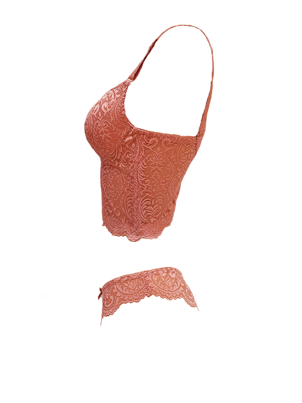 Ensemble bustier Floral rose vieux