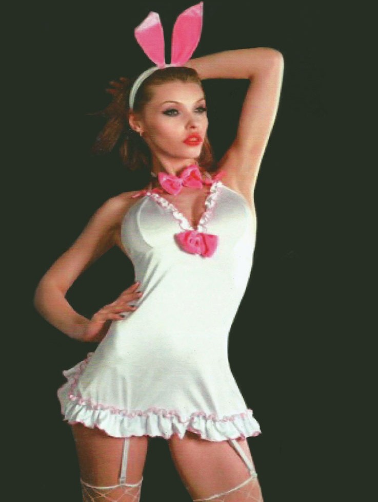Nuisette Lapin rose et blanc