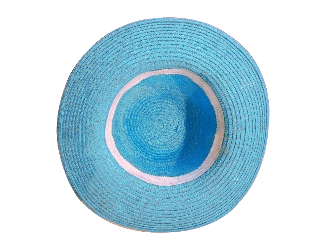 Chapeau Arabesque turquoise et blanc