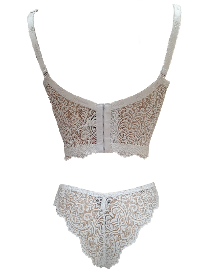 Ensemble bustier Floral blanc